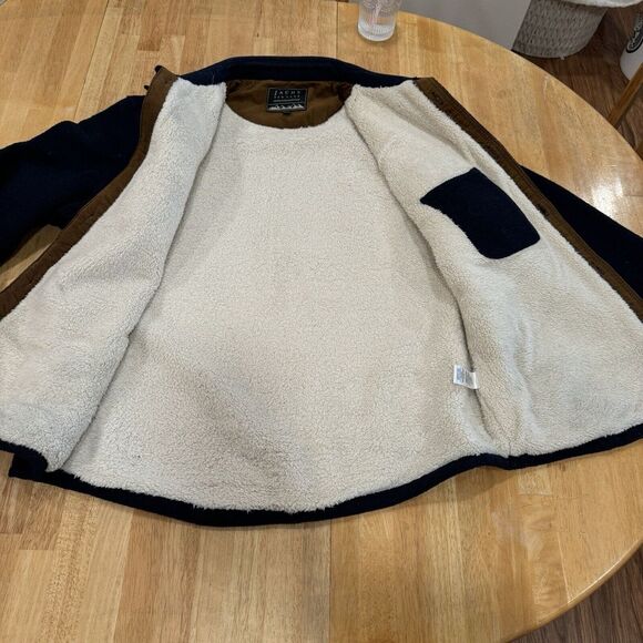 Jachs New York Men's Wool Blend Sherpa Lined Shirt Jacket Navy Blue XL - Picture 10 of 14